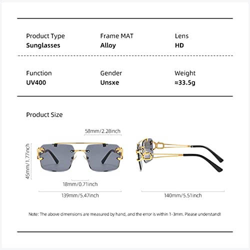 Sleek Rimless Sunglasses for Fashionable Summer3