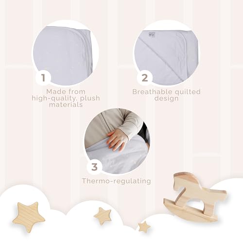Image of Soft Baby Quilted Blanket - Lightweight and Breathable, Ideal for Newborns and Toddlers. (Gray with Stars, 39 inch x 57 inch)