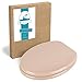 Produktbild Calmwaters® WC-Sitz Modern Wellness in Bahamabeige mit Holzkern, Metall-Befestigung, universale O-Form, Holzkern Toilettendeckel, Komfort Klodeckel, ovale Toilettenbrille, Beige, 26LP2762
