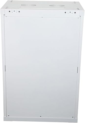 Miniatura 6 de NavePoint Gabinete de red de 18U con puerta de vidrio – Gabinete de servidor de montaje en pared de 18U, rack blanco de 19 pulgadas para equipos de