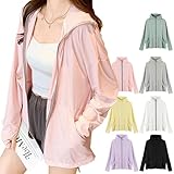 ラッシュガード レディース パーカー 接触冷感 UVカット 水着 体型カバー ラッシュパーカー 長袖 涼しい UPF50+360度紫外線対策 大きいサイズ 通気性 吸汗速乾 フード付き 夏 薄手 可愛い おしゃれ (JP, アルファベット, XL, ピンク)