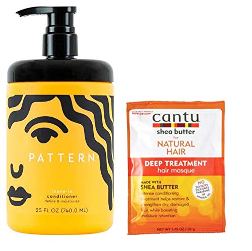 Pattern Leave-In Conditioner 25 Fl. Oz! Blend Of Heavenly Oils & Honey! Curls Conditioner For Define And Moisturize Hair! Perfect For Curlies, Coilies & Tight Textures! Comes with Cantu Hair Sample!