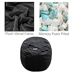 Bean Bag Chairs, Memory Foam Stuffing Bean Bag Chair for Adults/Teens/Kids, Velvet Lazy Sofa Furniture with Removable High-Rebound Memory Foam for Living Room Bedroom College Dorm - Image 3