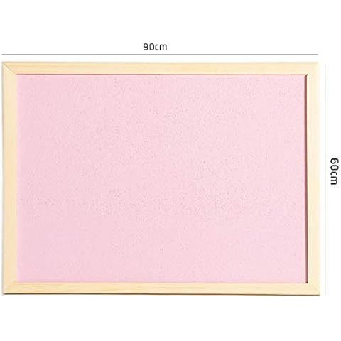 OfficeCentreⓇ 90 x 60cm Pink Coloured Cork Pin Board Wooden Frame Kitchen Notice School +Fixings +20 Push Pins Cover