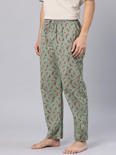 Image of Majestic Man Men's Printed Pure Cotton Lounge Pyjama | Comfort Fit | Elastic Waist with Drawstring | 3 Pockets | Button Closure