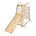 VEVOR Indoor Playground Jungle Gym, 4-in-1 Wooden Indoor Playground Climbing Toys for Kids, Montessori Toddlers Climber Playset with Climbing Rock, Slide, Wooden Ladder & Gym Rings, 220LBS Loading