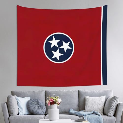 Tapiz para colgar de la bandera de Tennessee, decoración de habitación de 152 x 130 cm