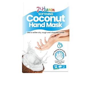7th Heaven Softening Coconut Hand Mask – Hand Moisturiser Gloves with Shea Butter & Argan Oil – Hand Mask Gloves to Soften Dry, Rough & Chapped Hands
