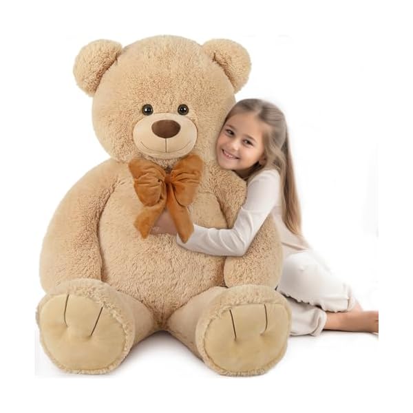 MorisMos Ours en Peluche Geant 120cm, XXL Brun Peluche Géante Kawaii Nounours Geant Animaux en Peluche Grand 1.2m Teddy Bear Cadeau pour Enfant Petite Amie Saint-Valentin Anniversaire 41tMw30Z9lL. SS600