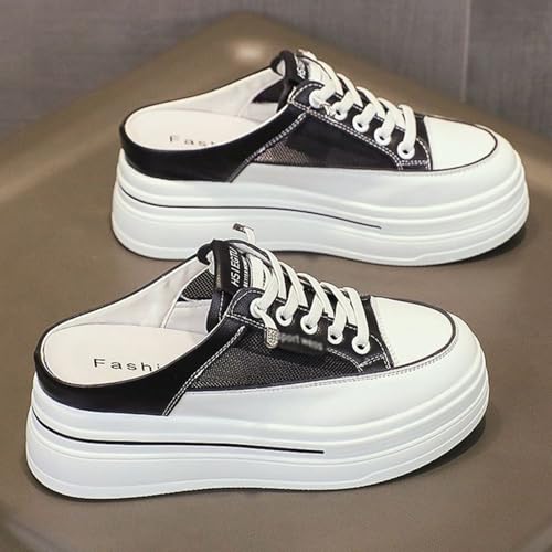 Platform Mule Sneakers for Women Backless Chunky Sneakers Breathable Mesh Fashion Slip On Shoes2