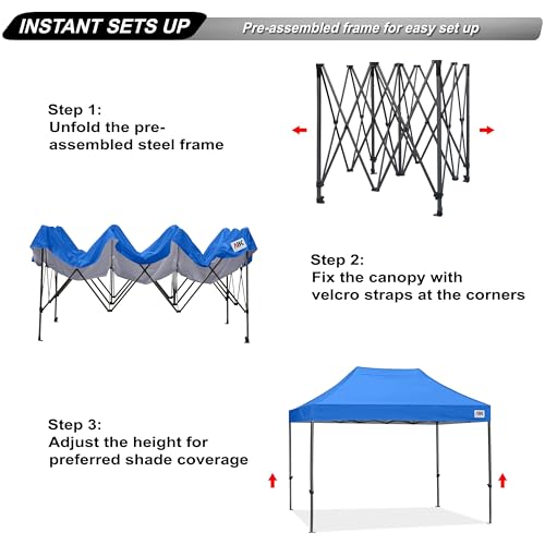 Image of ABCCANOPY Patio Pop Up Canopy Tent 8x12 Commercial-Series (Blue)