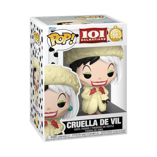 Funko Pop! Disney: 101 Dalmatians - Cruella de Vil de Vil - 1/6 de Probabilidades de Obtener la RARA Variante Chase - 101 Dálmatas - Figura de Vinilo Coleccionable - Idea de Regalo - Cartoon Fans