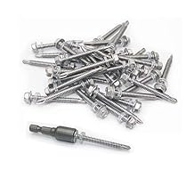 #12 x 2 Self Drilling Screws 410 Stainless Steel Hex Washer Head self Tapping Screws 50 pcs
