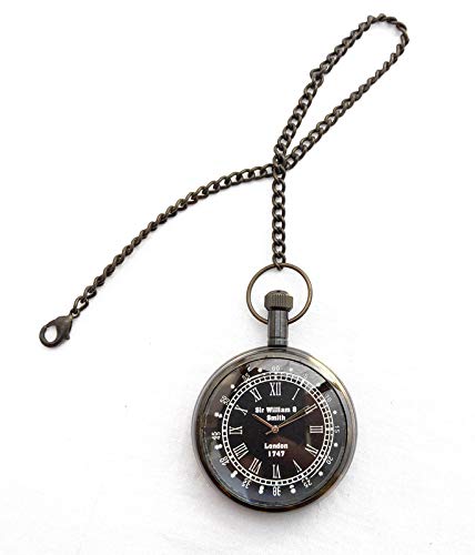 Royal Gold Brass Sir Williams & Smith Black Dial - Antique Pocket Gandhi Watch Royal Look Indian Handicraft Premium Gift Item-image-36