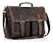KomalC Aktentasche fürs Büro im Retro-Look, 38,1 cm, Büffelleder, Laptoptasche, Kuriertasche, College-Tasche