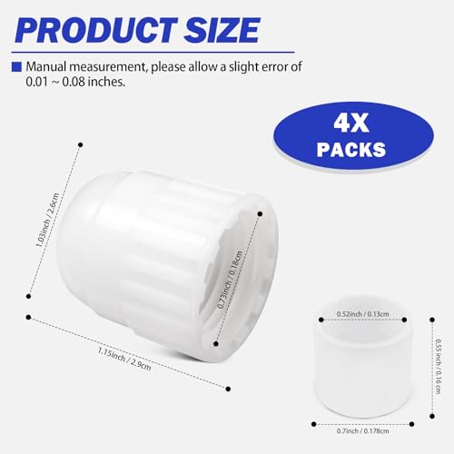 Image of 06860 RV Water Line Drain Cap, 1 /2 Inch Fresh Water Tank Drain Cap Low Point Drain Caps Cover- Compatible with Male End Pipes With 1 /2 inchMale Fittings, RV Plumbing Fittings(4 PCS）