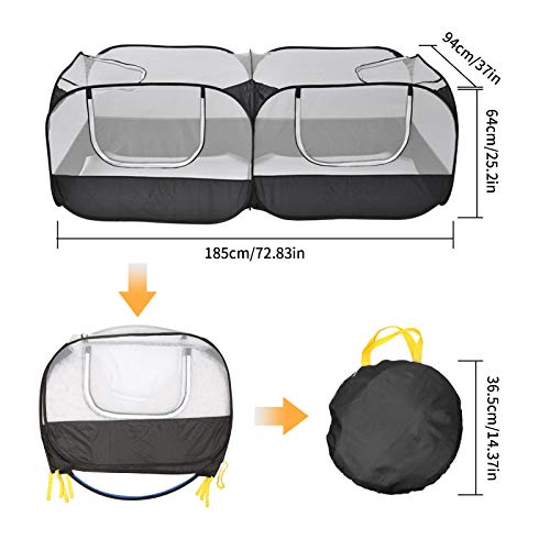 Jhua Pet Playpen For Small Animals, Portable Chicken Run With Cover, Foldable Chicken Coop Outdoor, Play Pens For Small Pets With Transparent Mesh Walls Suitable For Chicken Duck Puppy Cat Rabbit #TOP5
