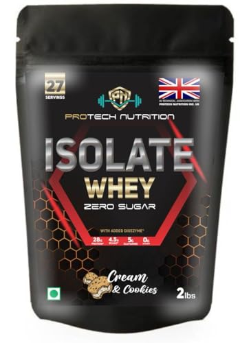 PROTECH NUTRITION ISOLATE WHEY Zero Sugar Protein Powder Cream & Cookies Flavor Protein Isolate Supplement Powder with Creatine for Men (Shaker Free) PROTECH NUTRITION ISOLATE WHEY Zero Sugar Protein Powder Cream & Cookies Flavor Protein Isolate Supplement Powder with Creatine for Men (Shaker Free)