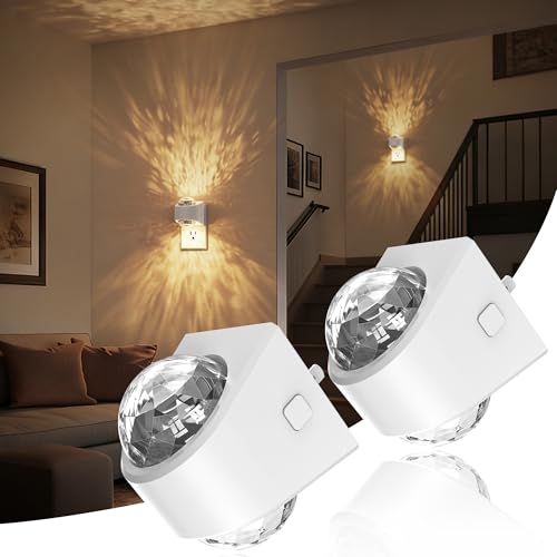 Image of JandCase Night Lights Plug into Wall, 2 Pack 3000K Soft White Star Projector Night Light, Automatic Galaxy Nightlight Plug in with Light Sensor for Bathroom Hallway Room Decor
