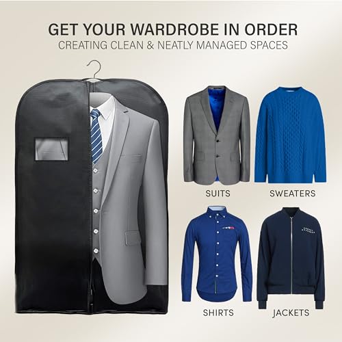Wedcova Suit Covers for Men, Black, 24" X 40"(60 X 100cm) - Image 3