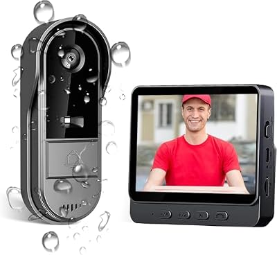 TKMARS Doorbell Camera Wireless No Subscription, 2-Way Audio, Night Vision, 170° Angle, HD 1080P Video, 4.3-inch Screen, Outdoor IP65 Waterproof, Video Doorbell Security Doorbell Camera with Monitor