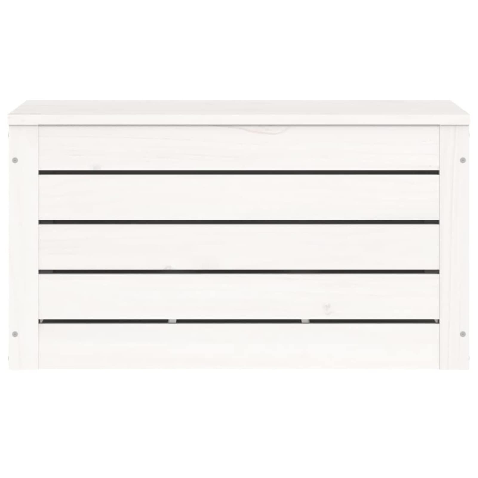 Gecheer Baúl de almacenaje Caja de almacenaje Arcón Exterior Baúl Organizador Cofre de Cojines Cajón,Cajón de Jardín Balcón Patio Terraza Madera Maciza de Pino Blanco 59,5x36,5x33 cm
