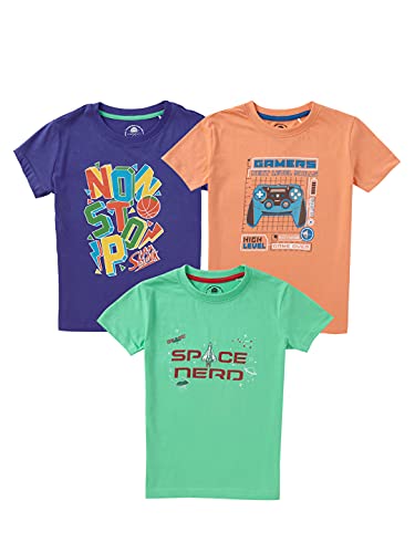 Image of Cub McPaws Boys Pack of 3 T-Shirts | Half Sleeves | 100% Cotton | 4-12 Years | Brilliant Basics Range