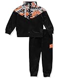 Jogginghose (100% Polyester) Nike Baby Jungen Trainingsanzug, 2-teilig, Schwarz – 12 Monate