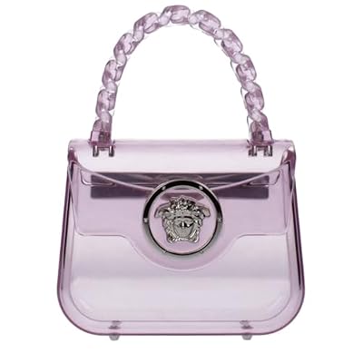 Versace Medusa - Borsa a mano da donna, in PVC, colore: Rosa trasparente