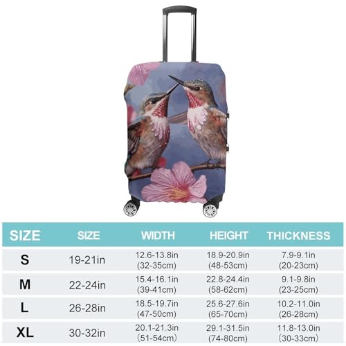 Travel Luggage Cover Elastic Suitcase Protector Anti-Scratch Washable Humming Birds With Luggage Sleeve Tsa Approved Carry on Covers Baggage Cover Fits 18-32 Inch Luggages2