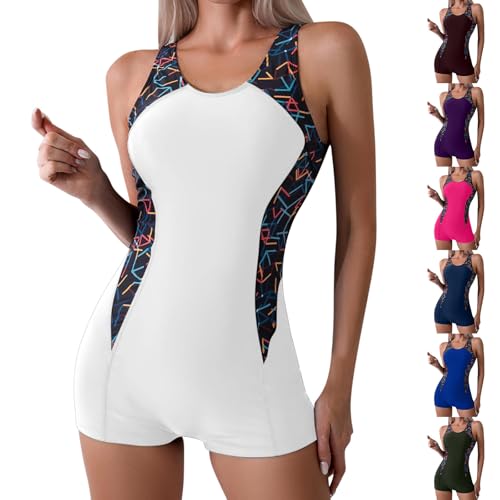 Ofertas Flash del Dia Bañadores Mujer 2025 Traje de Baño de Una Pieza para Mujer Bañador Reductores Cuello Redondo Push Up Sexy Vientre Plano Barriga Cintura Alta Monokinis Swimsuit Piscinas de Playa