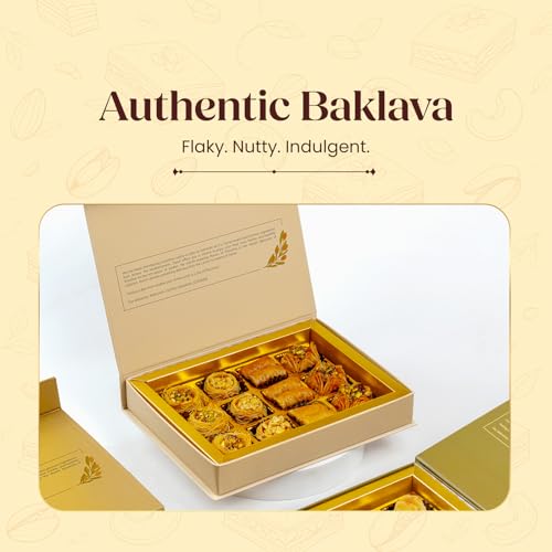 Image of NATUF Special Baklava 130 g (9 pcs) | Authentic Assorted Baklava with Pistachios, Cashews & Pure Ghee | Premium Sweet Perfect for Gifting to Friends & Family