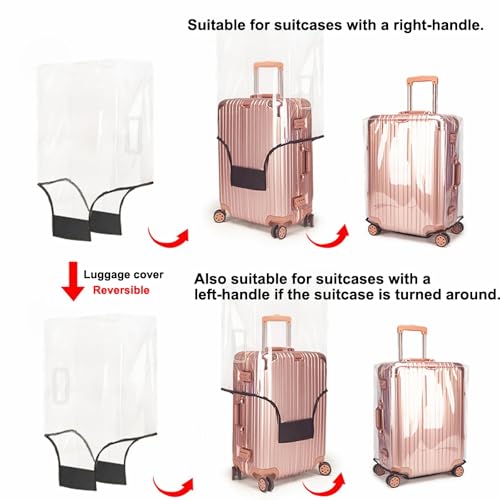 24 Zoll, Suitcase Protector Cover TSA Approved Luggage Covers Protectors Clear Suitcase Covers for Luggage Large Plastic Waterproof Luggage Cover4