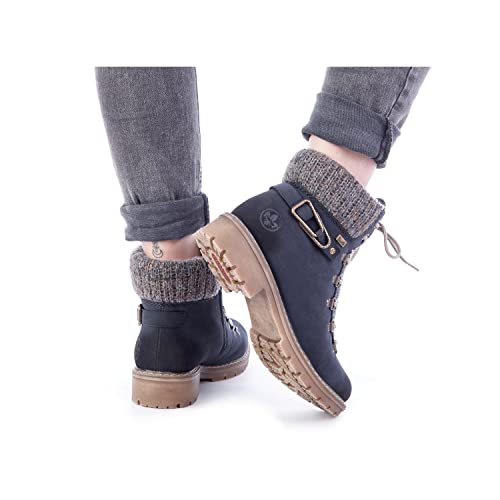 Rieker Damen Y9131-14 Mode Stiefel, blau, 40 EU
