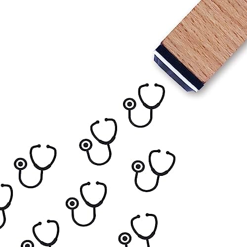 Stethoscope Rubber Stamp, 3/5 Inch Small Mini Stamp for Scrapbooking Card Making Planner image 4