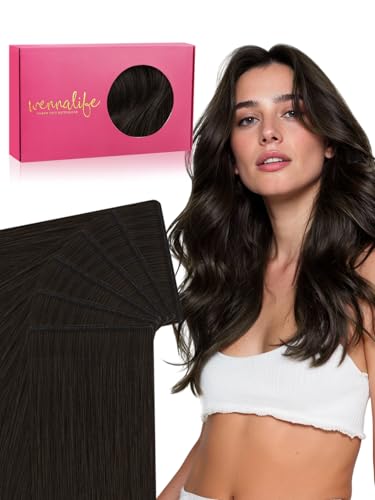 Image of WENNALIFE Genius Tape in Hair Extensions Human Hair, Invisible Tape in