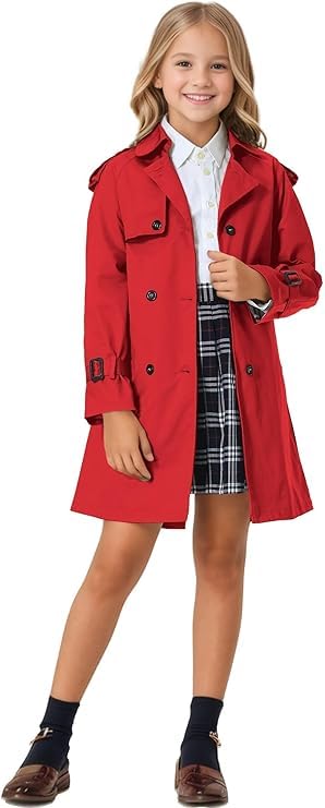 Image of Cromoncent Kids Rain Jacket, Raincoats Lightweight Waterproof Trench Coat for Boys Girls