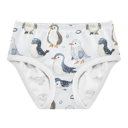 ZZKKO Cute Sea Penguin Girls Underwear Toddler Panties for Girls Comfort Brief Size 2-8T