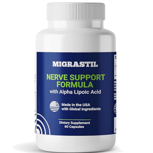 MIGRASTIL Nerve Support Acetyl L-Carnitine & Alpha Lipoic Acid for Neuropathy Support Full Strength Nerve Repair & Comfort 2 Daily Capsules for Feet & Hands 60 Count - Made in the USA