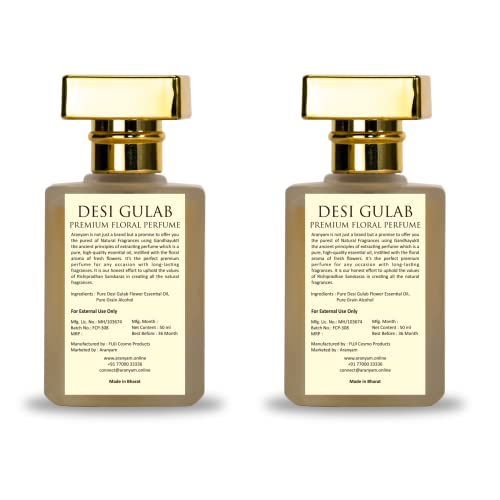 Image of Aranyam Perfumes - (Desi Gulab) Rose for Unisex Premium Perfume Combo with Fragrance, Luxury Perfume Sent - (Pack of 2)