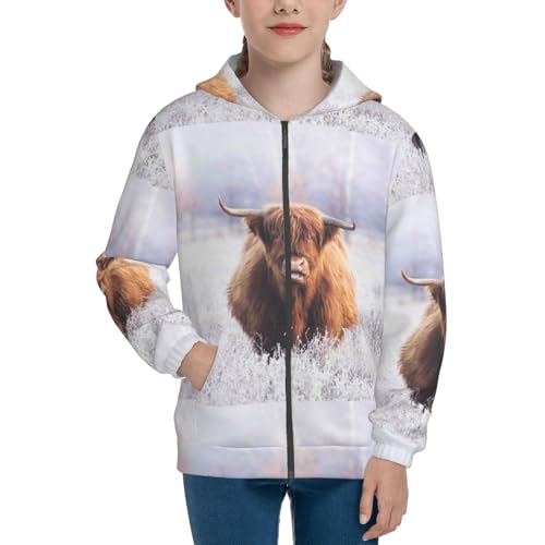 Yak Kid Hoodies Boys Zip Up Sweatshirts Girls Pullover with Pocket3
