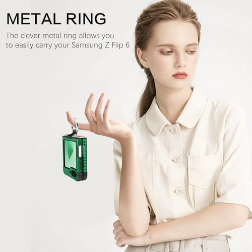 Image of BENTOBEN for Samsung Galaxy Z Flip 6 5G Case with Ring, Heavy Duty 2 in 1 Full Body Rugged Galaxy Z Flip6 Case Girls Women Boy Men Shockproof Protection Cover for Samsung Z Flip 6 6.7 inch,Dark Green