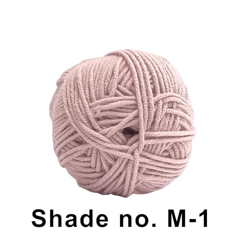 Image of VCR 4ply Baby Soft Pink Yarn, 100 Grams Hank, 190 Meters Length, Acrylic Ball for Crochet and Knitting, Soft Crosia Threads, Pack of 1 Yarn, Suitable for DIY Crafts