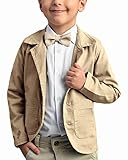 PASLTER Boys Blazer Button Closure Notched Lapel Casual Kids Teen Suit Jacket School Uniform Trench