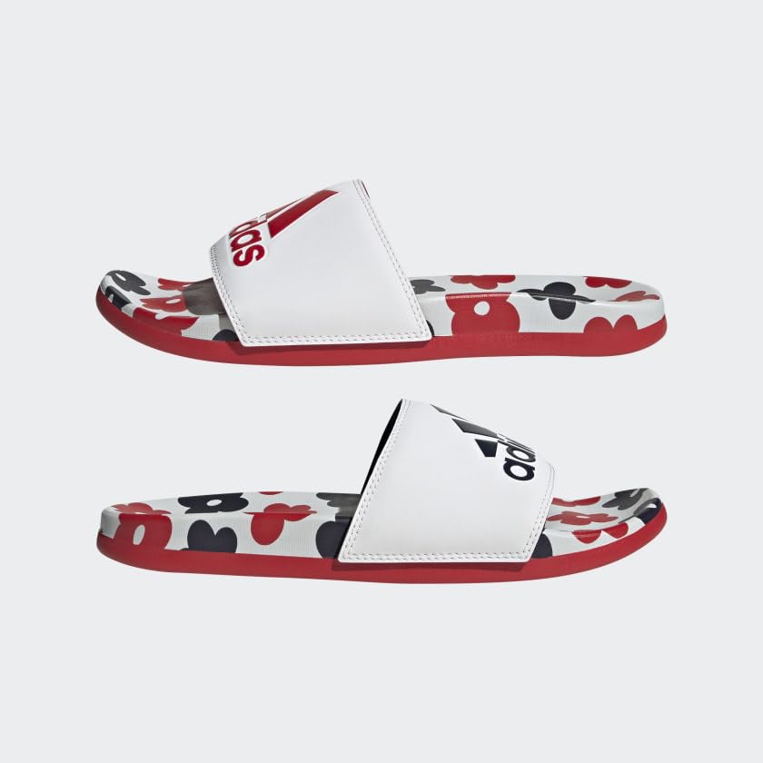 Image of adidas womens Adilette Comfort Slides White /White /Better Scarlet 11