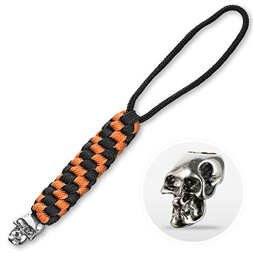 M-Tac Skull Knife Lanyards with Beads - Paracord Lanyard - Tactical Lanyard for Knife â€“ Helix (Orange)