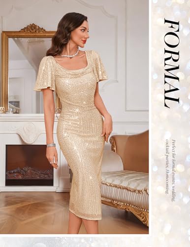 BeryLove Women Sequin Formal Cocktail Party Dress Homecoming Bodycon Dress4