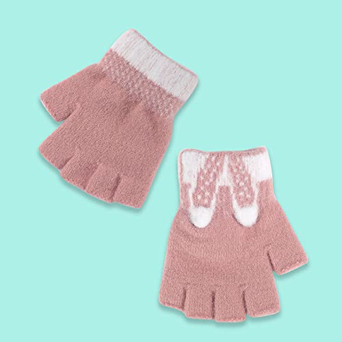 Kids Warm Fingerless Glove Boys Girls Winter Thermal Glove Half Finger Magic Mitten Children Knitted Warm Snow Glove3