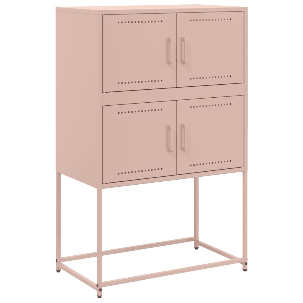 Homgoday Armoire de sol Mobilier de bureau, Buffet rose 68,5 x 38,5 x 107 cm en acier, meuble buffet, table de chevet, chambre à coucher, buffet pour chambre à coucher, modèle Model846483
