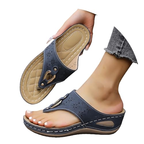 Sandales à talon compensé larges pieds confortables et respirantes pour l'été